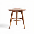 Wooden triangular side table for living room with natural finish 40 x 40 x 75cm
