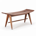 Walnut wood bench with ergonomic design for hallway or entryway 120 x 60 x 40cm